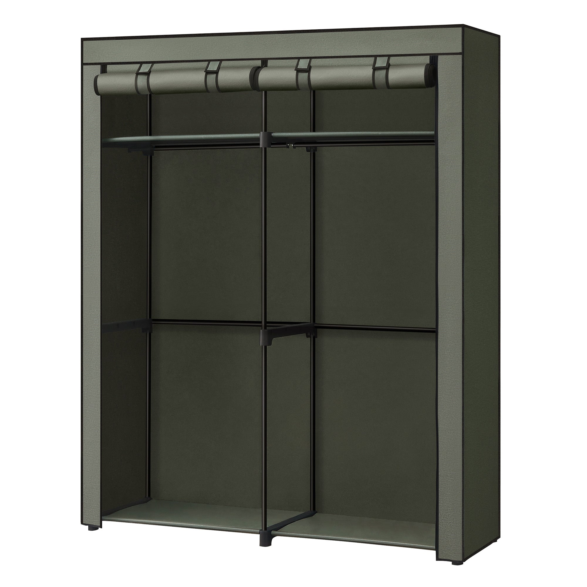 Kleiderschrank, Garderobe mit 2 Kleiderstangen, Kleidungsaufbewahrung