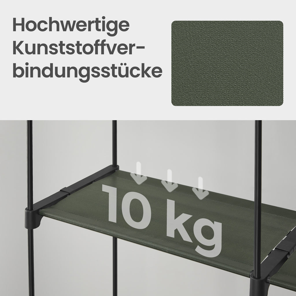 Kleiderschrank, Garderobe mit 2 Kleiderstangen, Kleidungsaufbewahrung