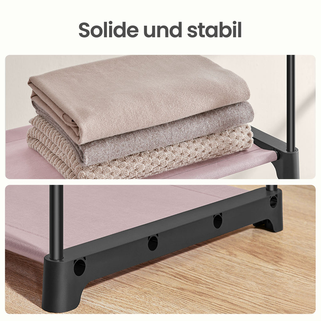 Kleiderschrank, Garderobe mit 2 Kleiderstangen, Kleidungsaufbewahrung
