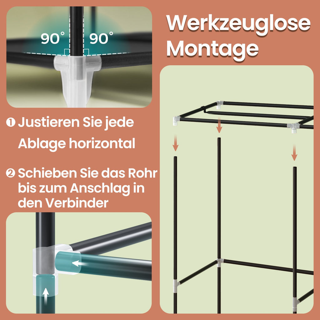 Stoffschrank, Kleiderschrank, 45 x 127 x 176 cm