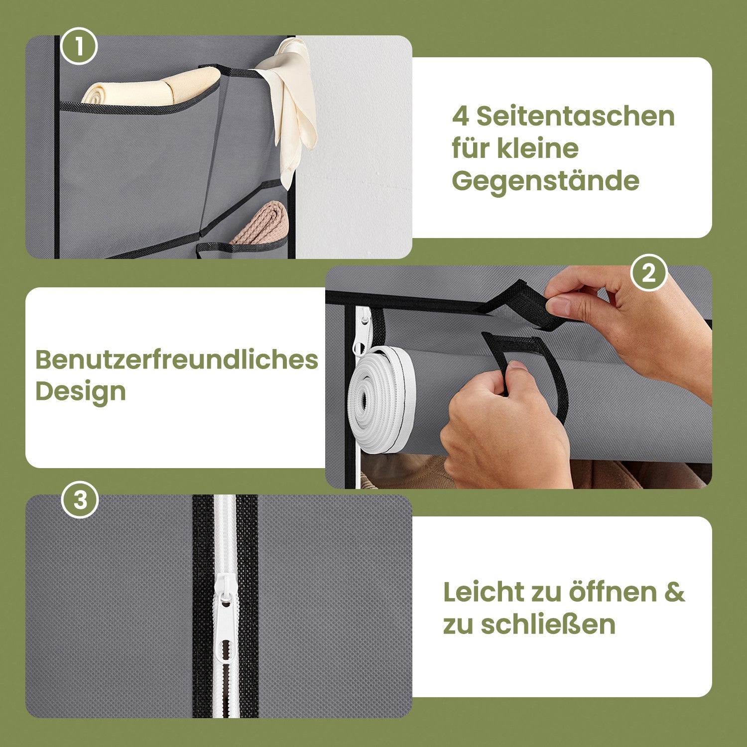 Stoffschrank, Kleiderschrank, 45 x 127 x 176 cm