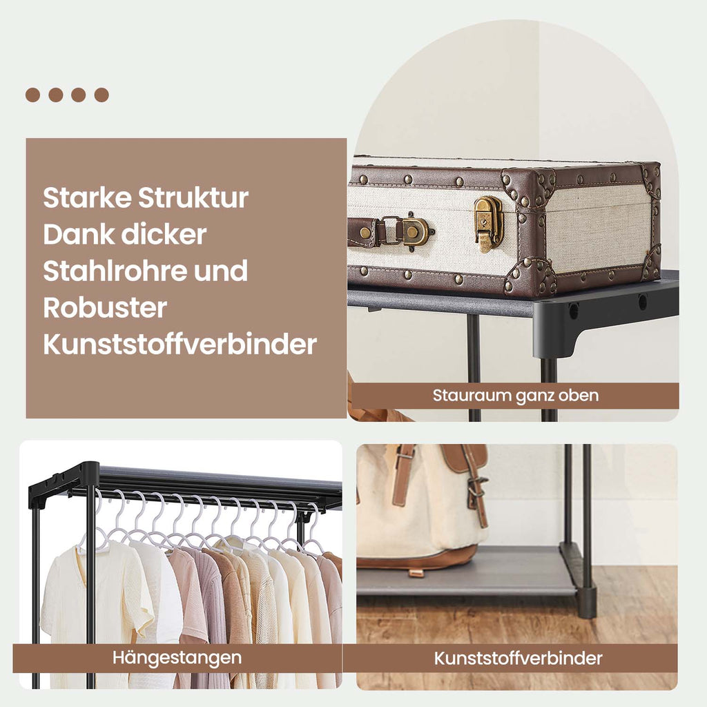 Kleiderschrank offen, Kleiderständer, Kleiderstange