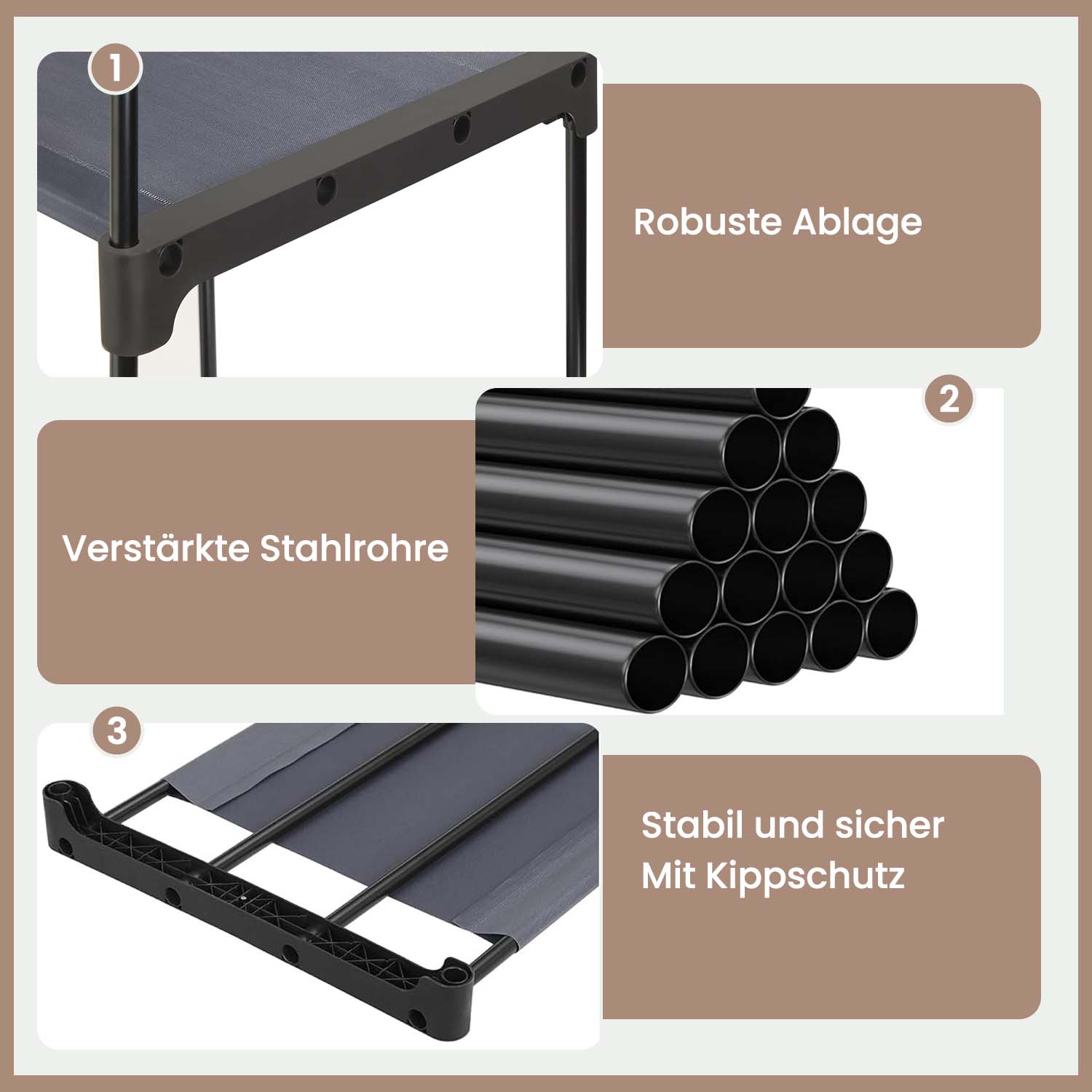 Kleiderschrank offen, Kleiderständer, Kleiderstange