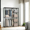 Kleiderschrank offen mit Kleiderstangen 43 x 124 x 182 cm Taupe