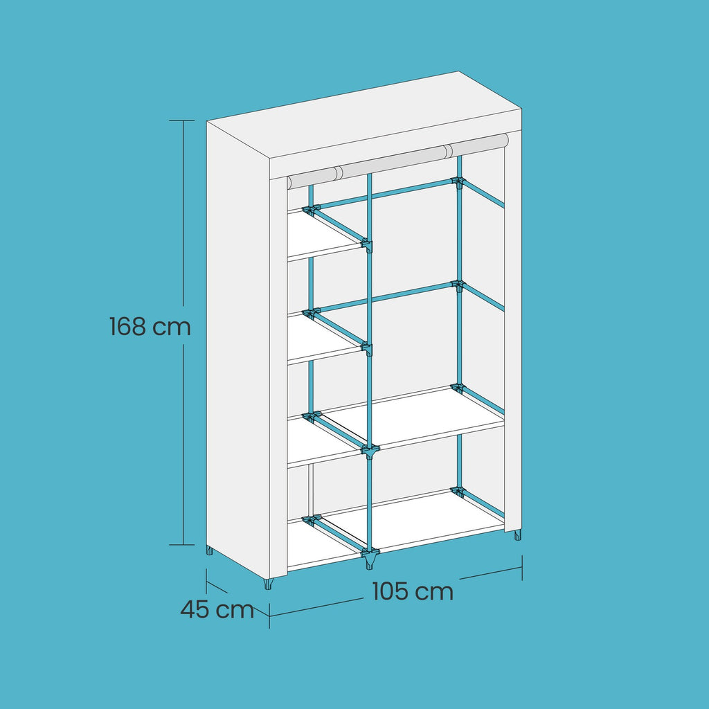 Stoffschrank mit Kleiderstange