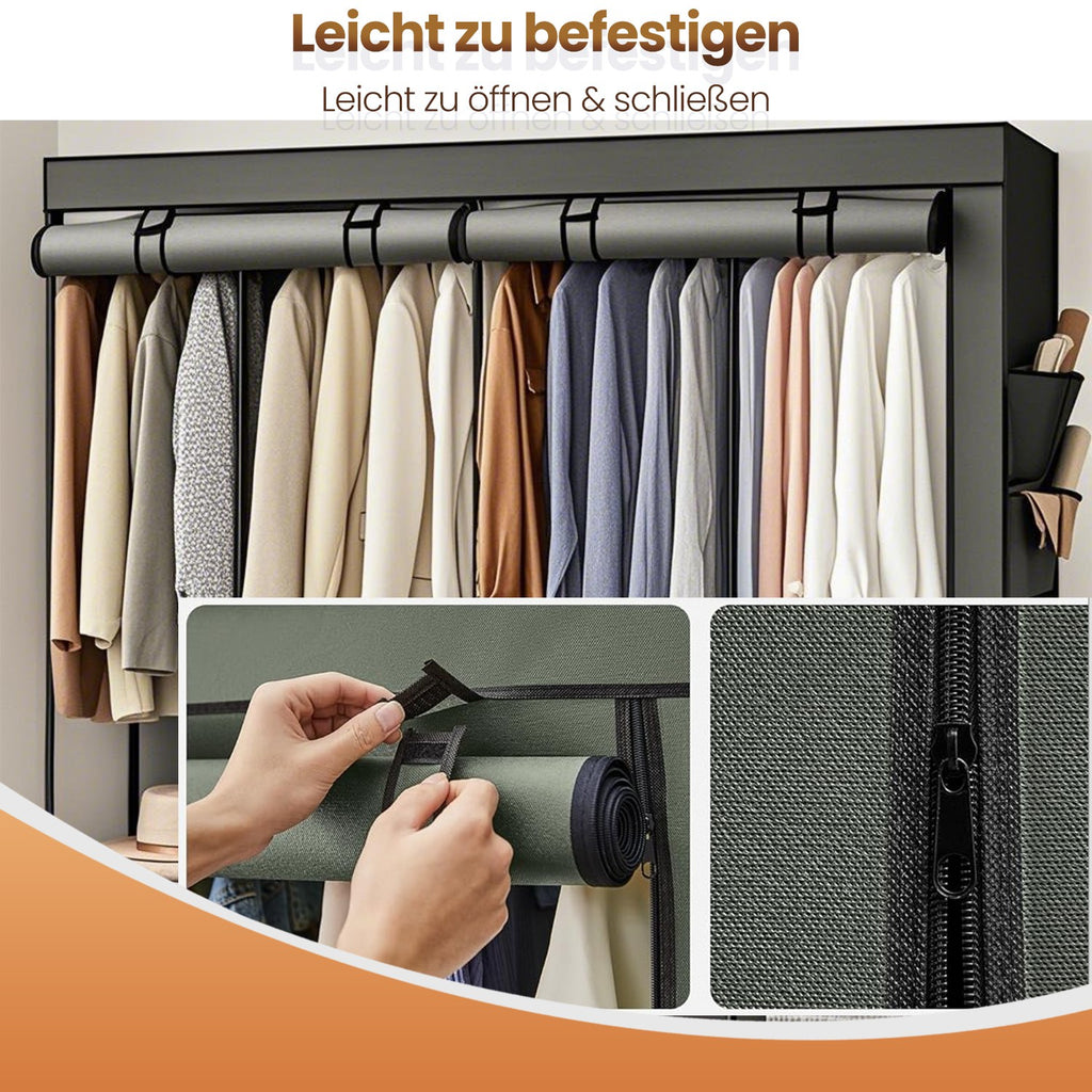 Stoffschrank, Kleiderschrank, 170 x 45 x 167 cm