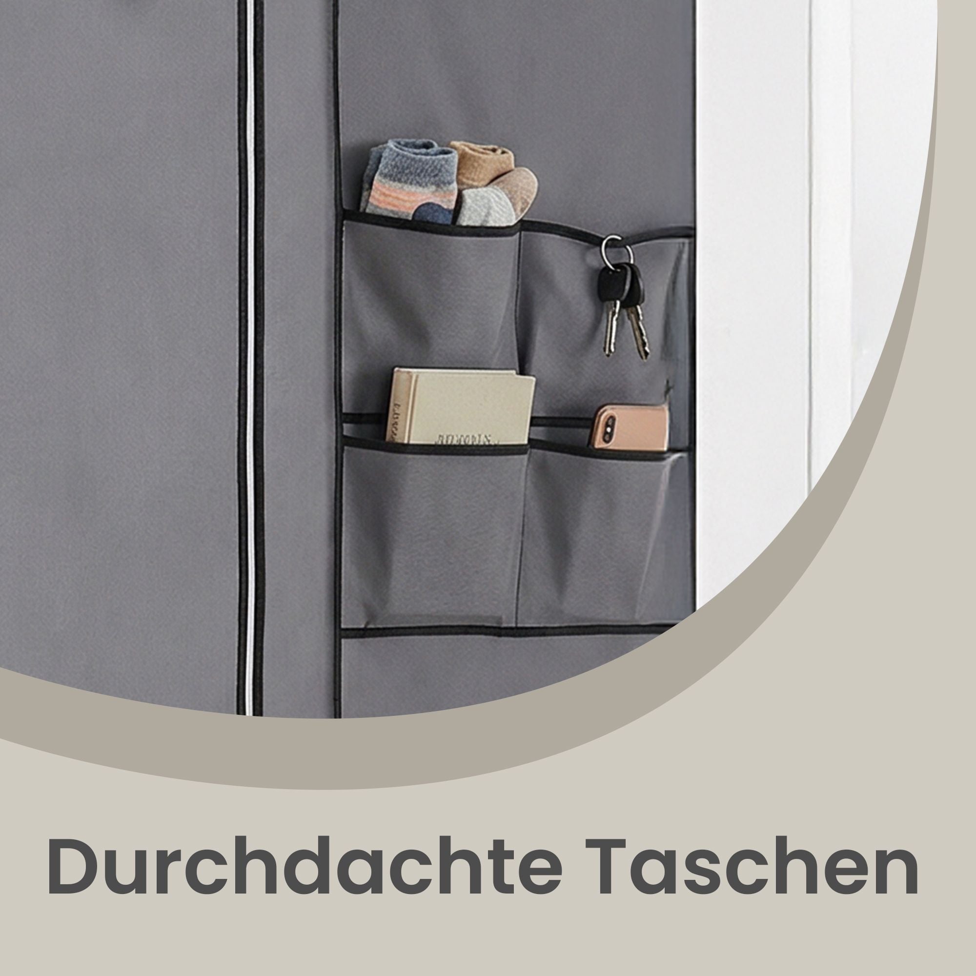 Stoffschrank, Kleiderschrank, 45 x 170 x 167 cm