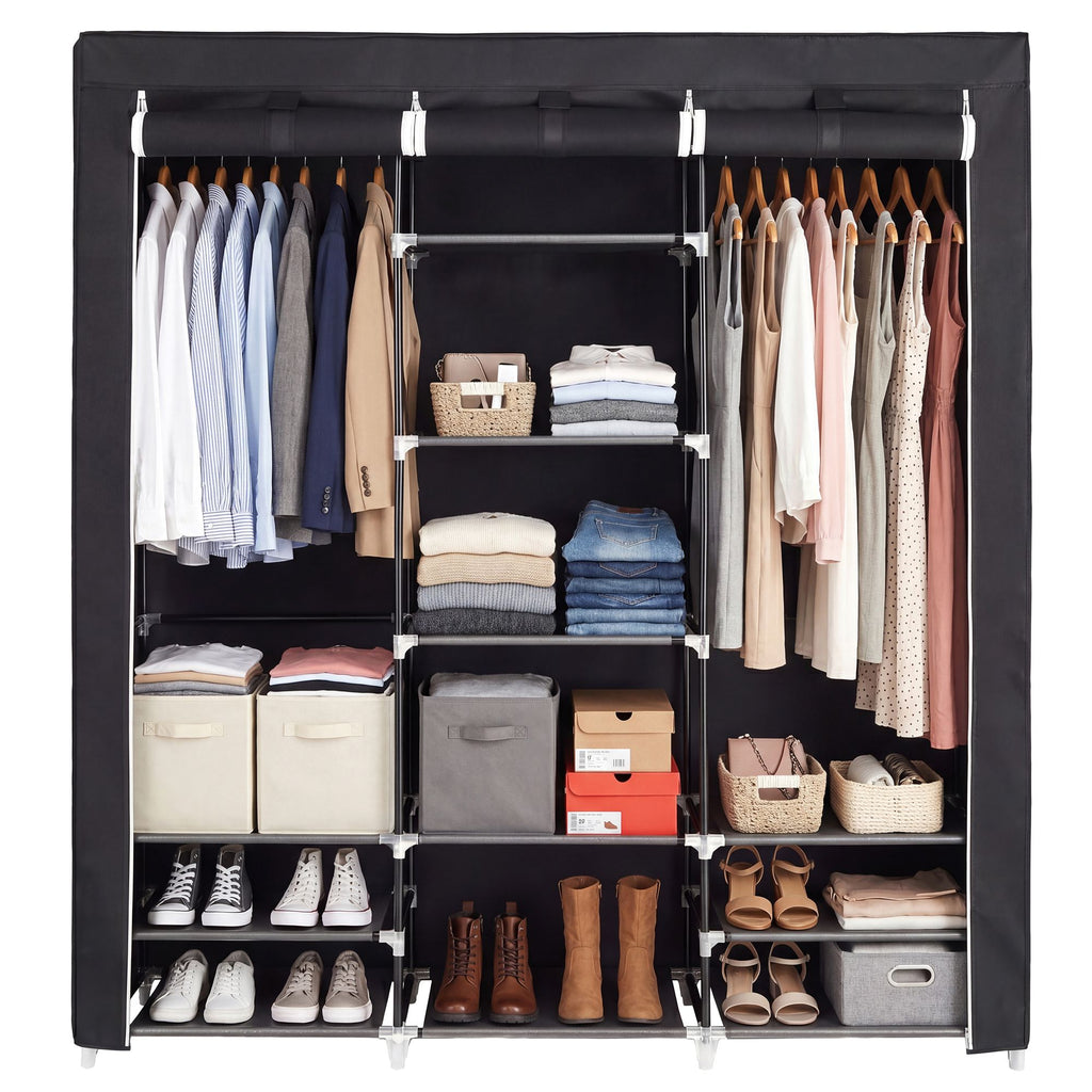Kleiderschrank, Stoffschrank, faltbare Garderobe mit Kleiderstangen