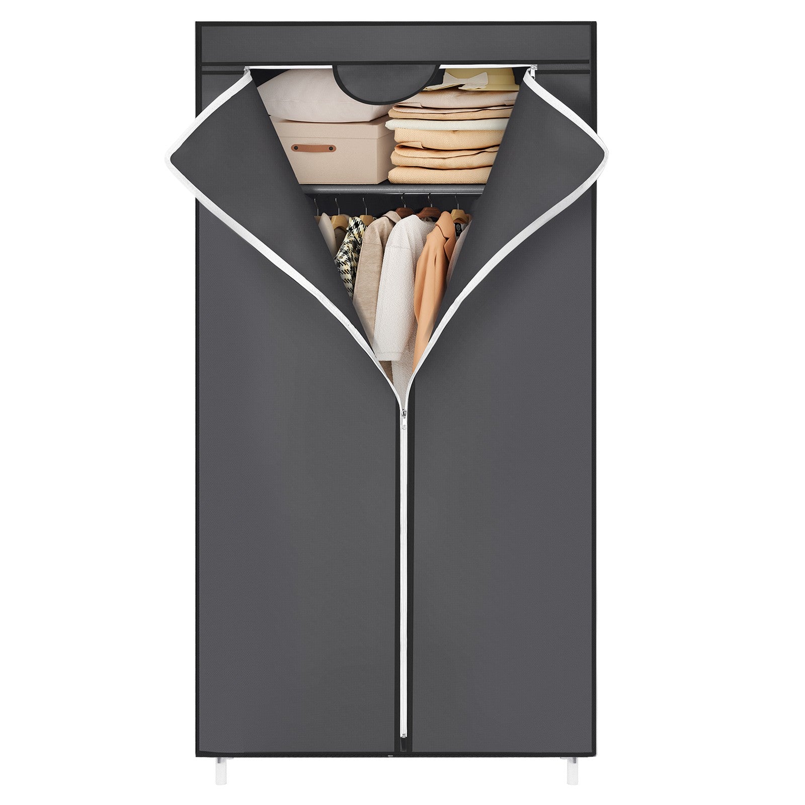 Kleiderständer, Kleiderschrank mit Kleiderstange, 75 x 45 x 160 cm