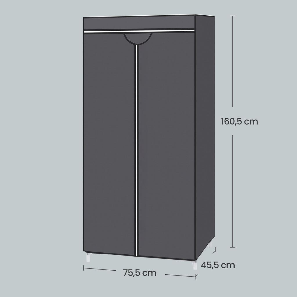 Kleiderständer, Kleiderschrank mit Kleiderstange, 75 x 45 x 160 cm
