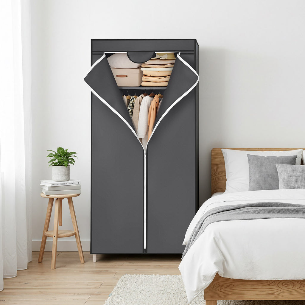 Kleiderständer, Kleiderschrank mit Kleiderstange, 75 x 45 x 160 cm