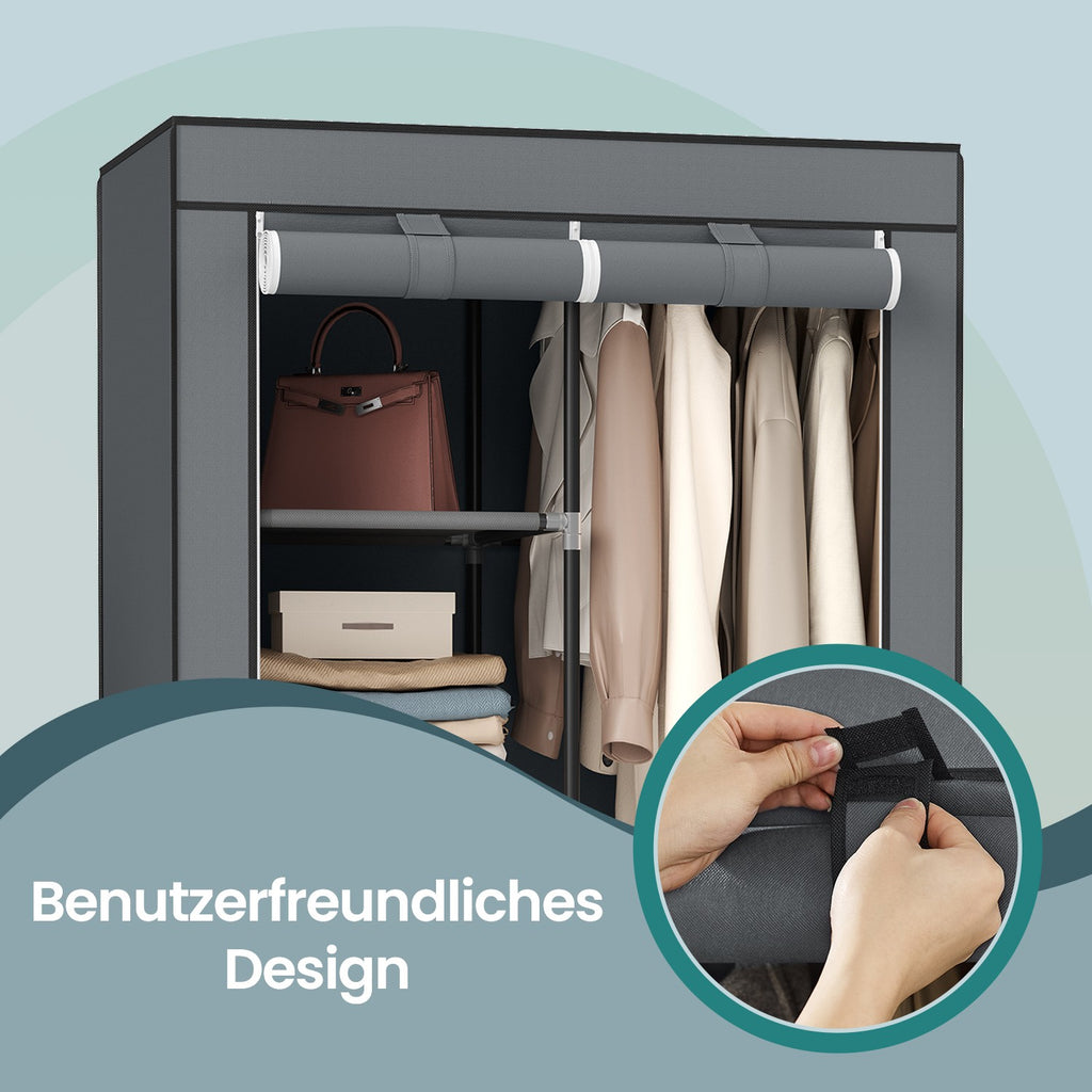 Kleiderschrank, 1 Kleiderstange, 6 Ebenen