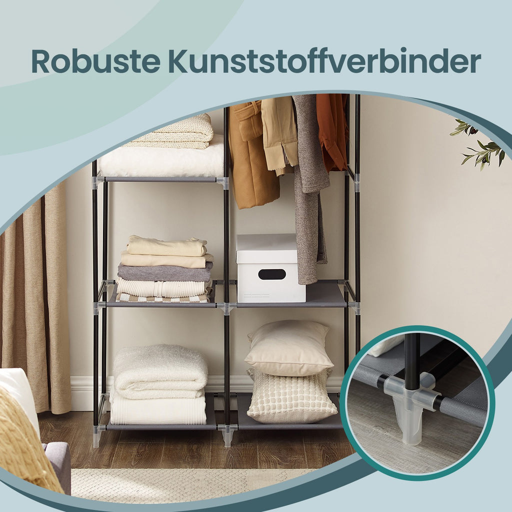 Kleiderschrank, 1 Kleiderstange, 6 Ebenen