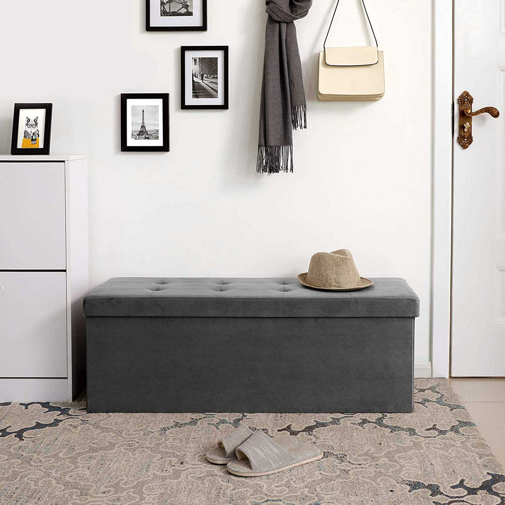 Sitztruhe 120 L Samt Grau
