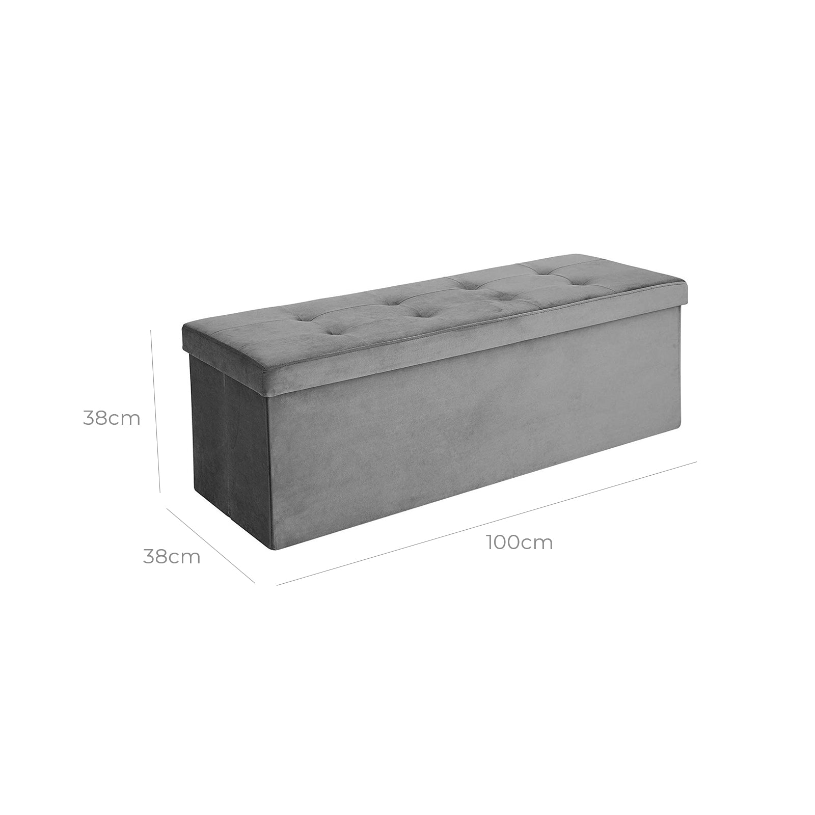 Sitztruhe 120 L Samt Grau