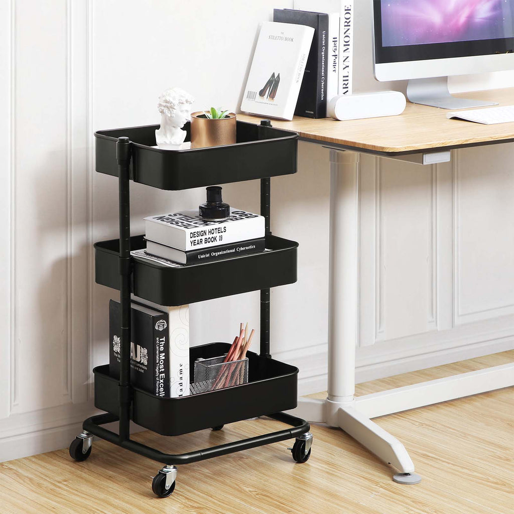 Rollendes Regal aus Metall Schwarz