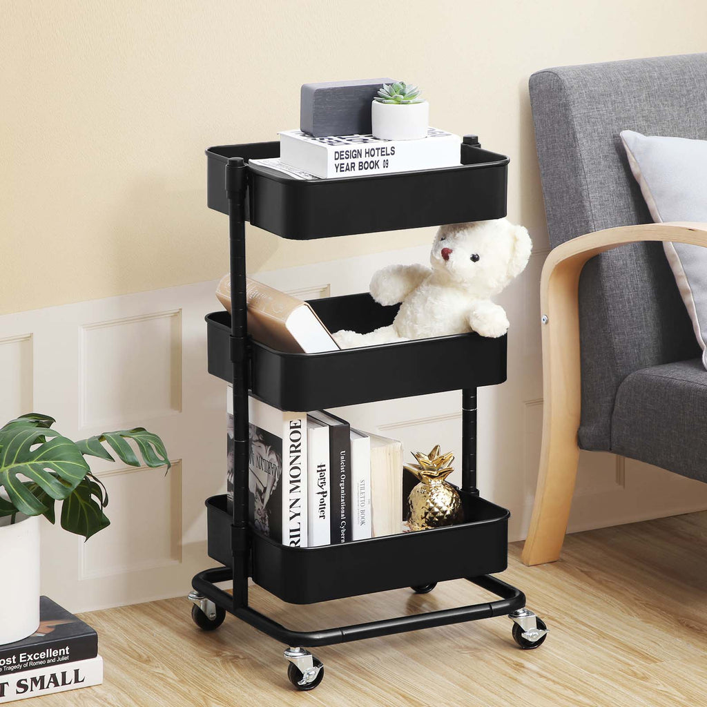 Rollendes Regal aus Metall Schwarz