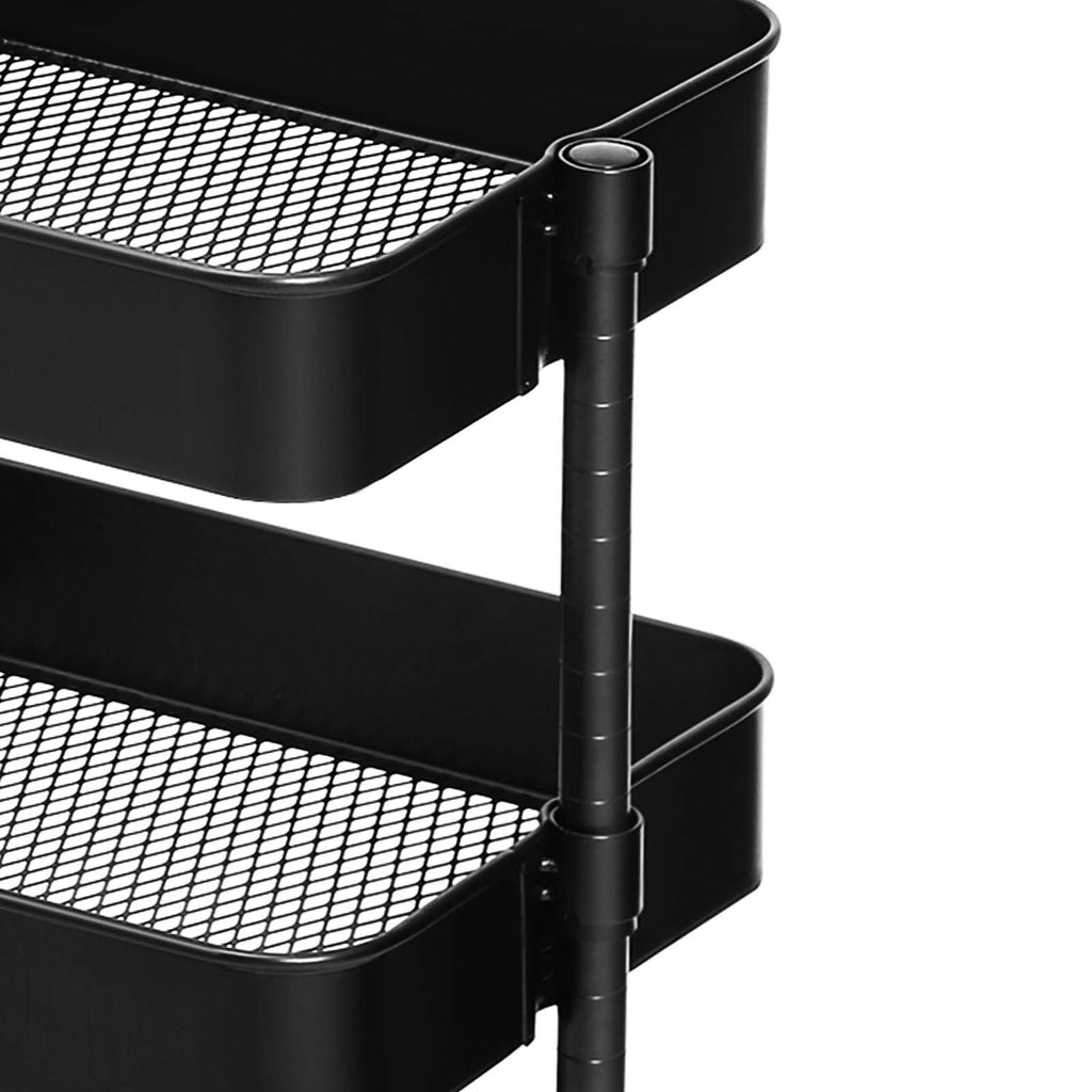 Rollendes Regal aus Metall Schwarz