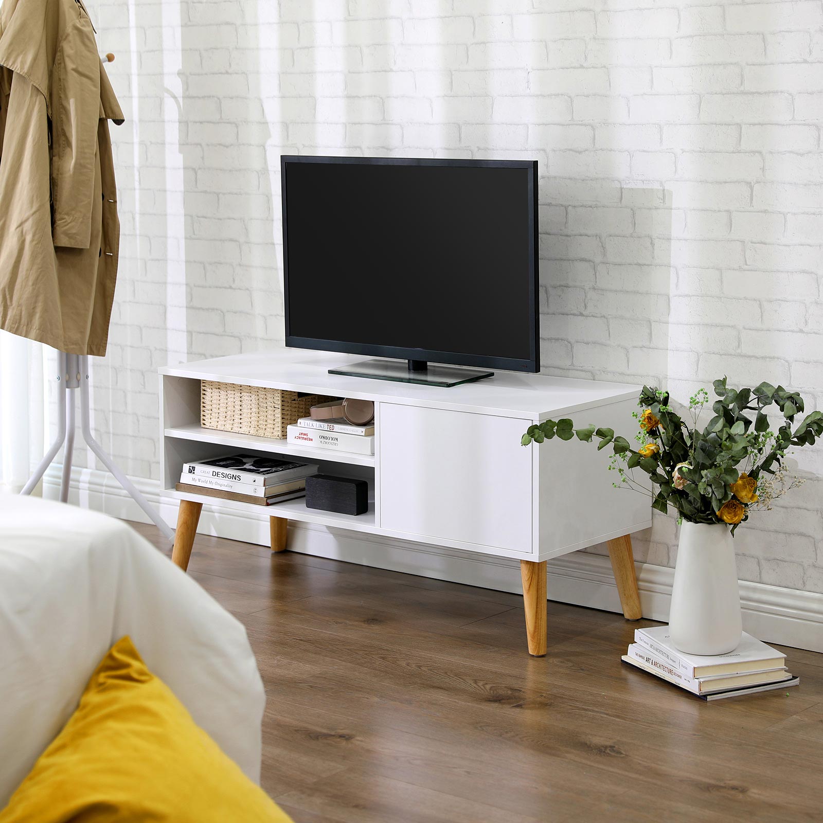 TV-Lowboard Skandinavisch Weiß