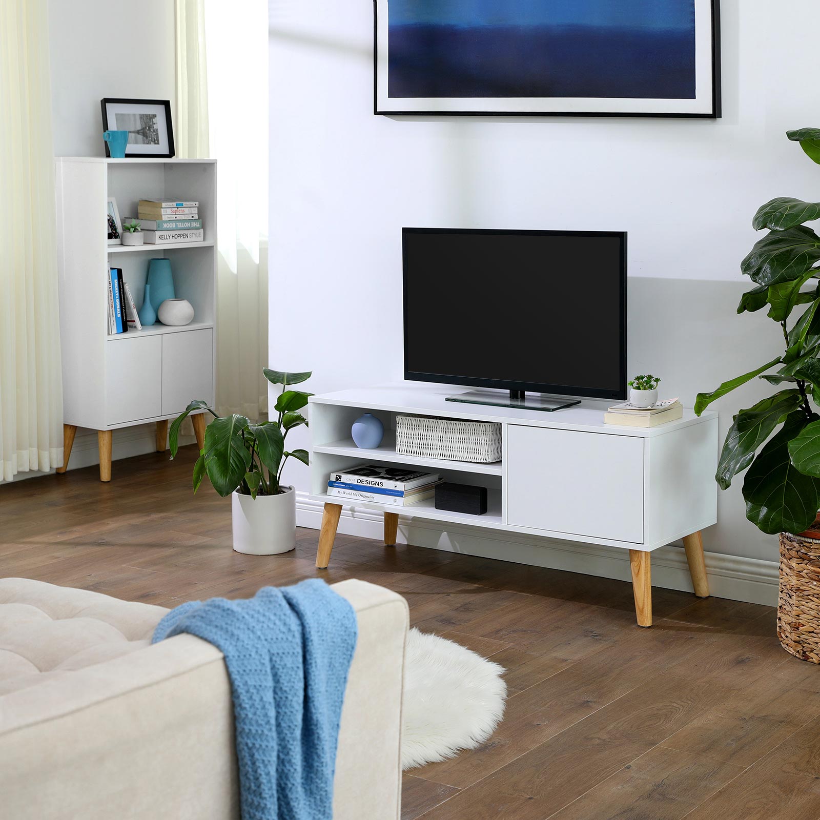 TV-Lowboard Skandinavisch Weiß