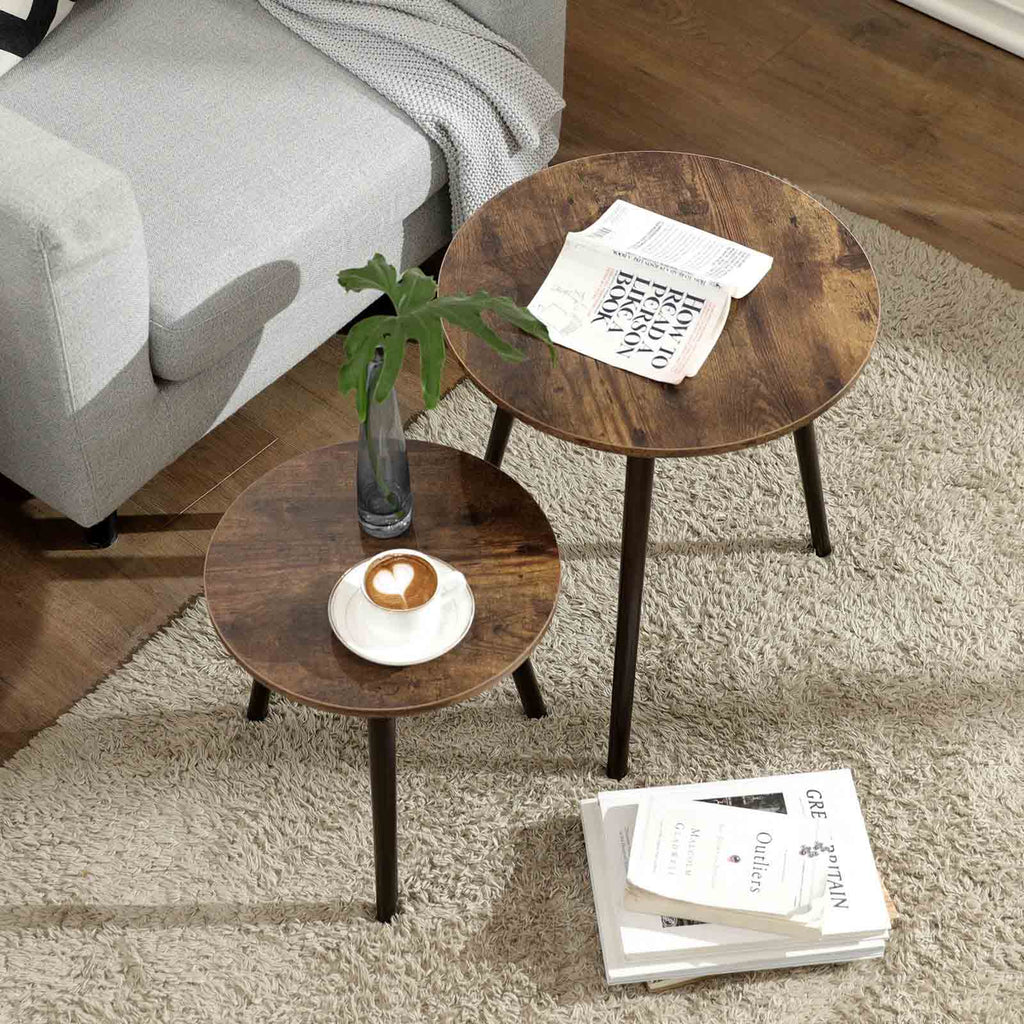 2 Beistelltische Rund Industrie-Design