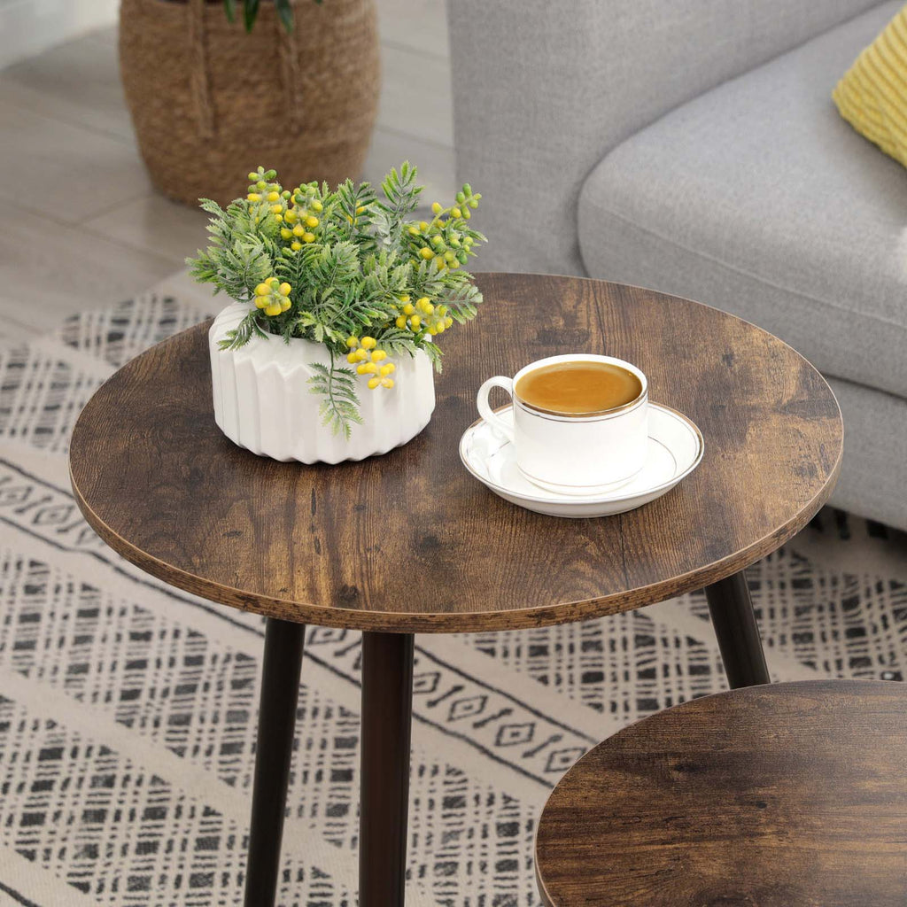 2 Beistelltische Rund Industrie-Design