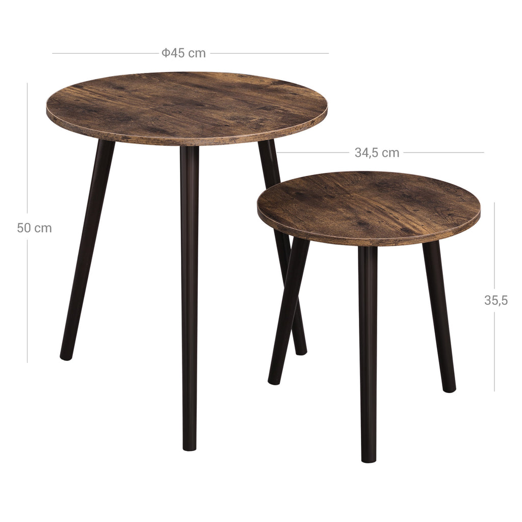 2 Beistelltische Rund Industrie-Design