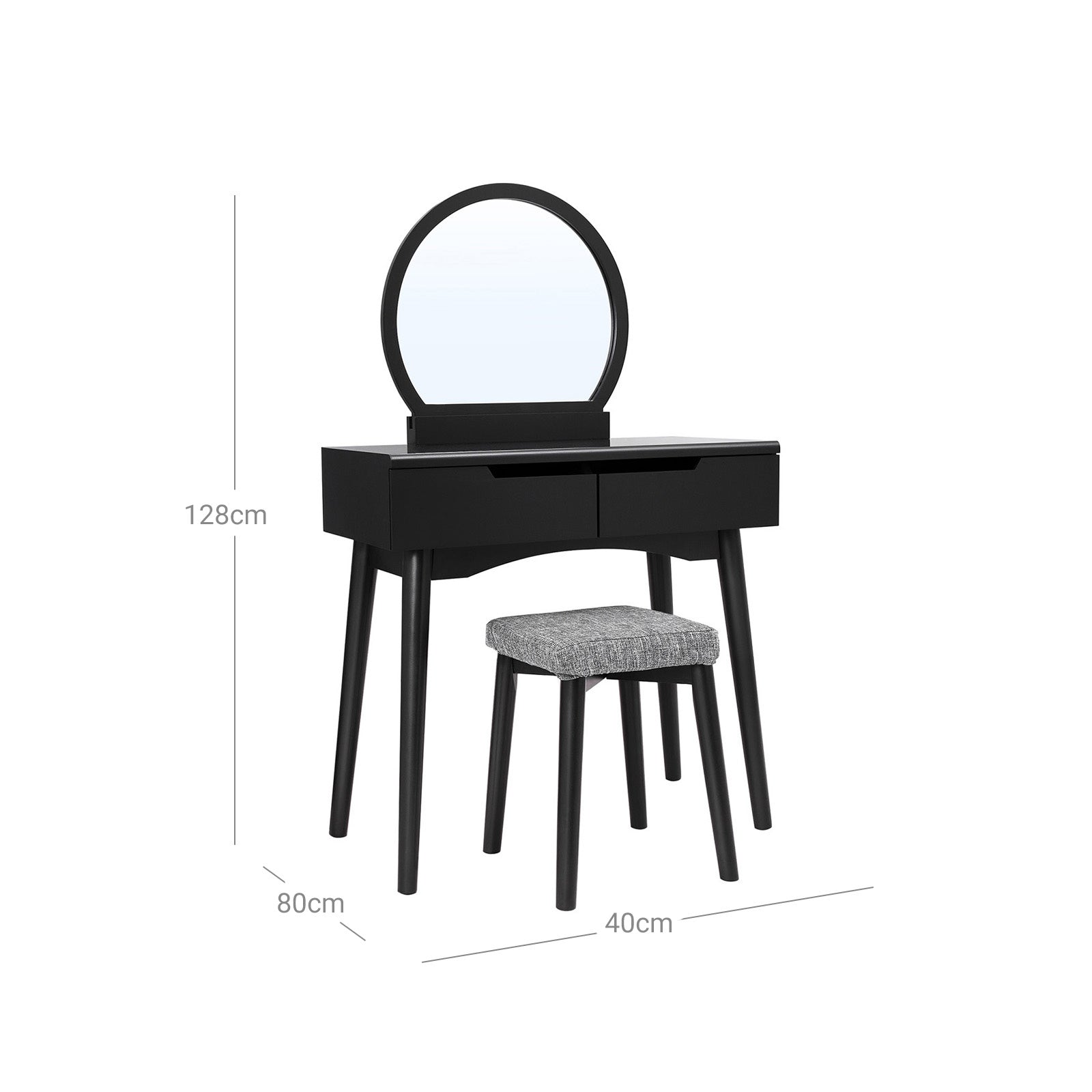 Schlichter Schminktisch Schwarz