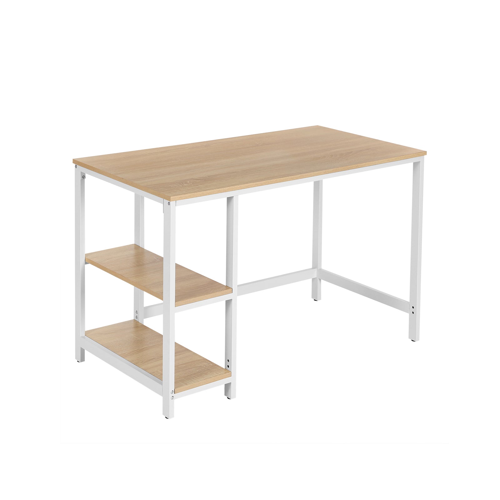 Schlichter Schreibtisch Weiß-Natur