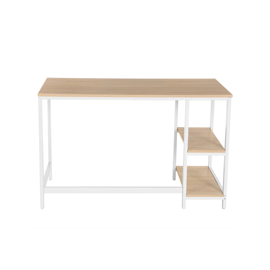 Schlichter Schreibtisch Weiß-Natur
