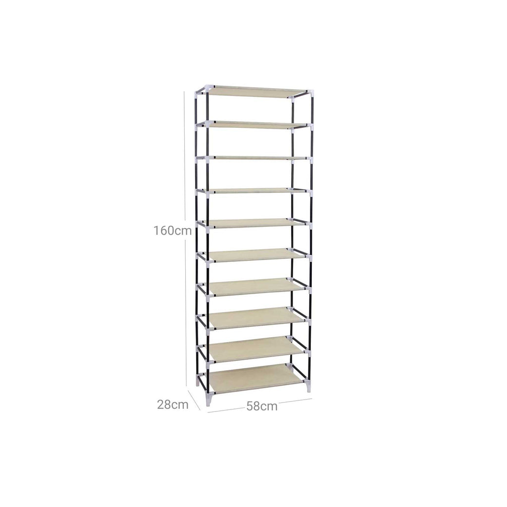 Schuhregal mit Abdeckung 58 cm Beige