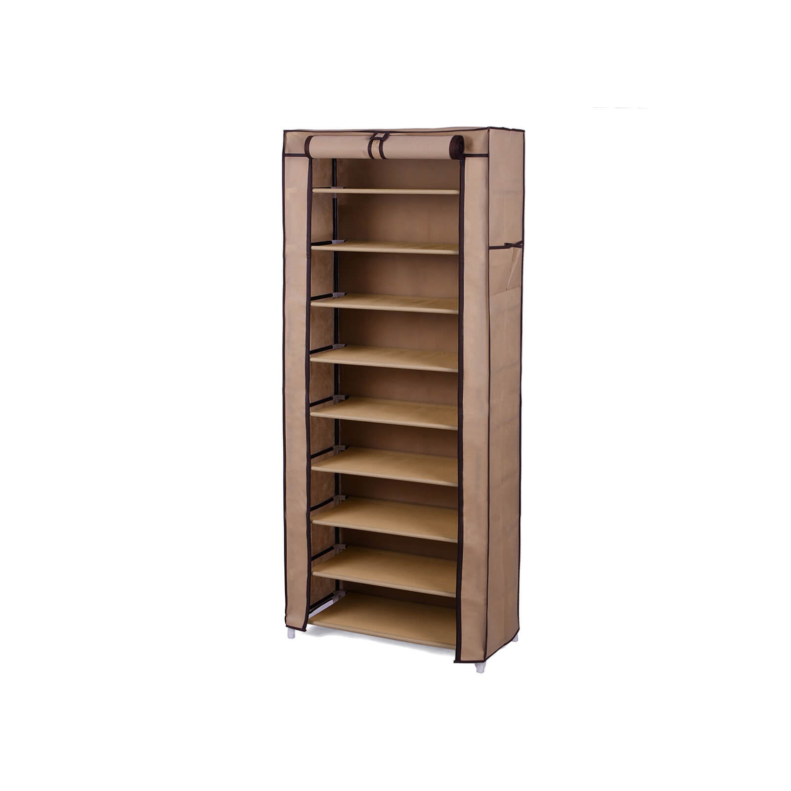 Schuhregal mit Abdeckung 58 cm Braun