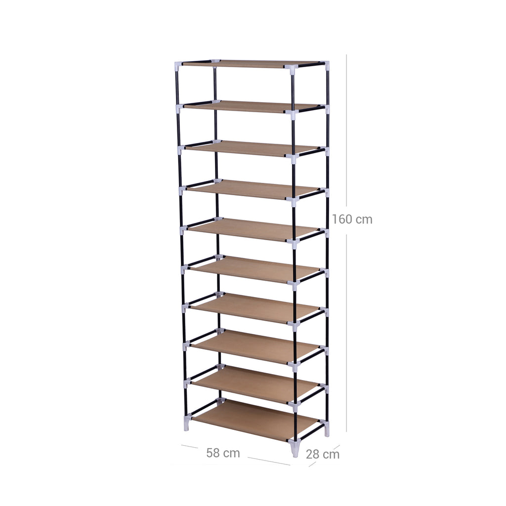 Schuhregal mit Abdeckung 58 cm Braun