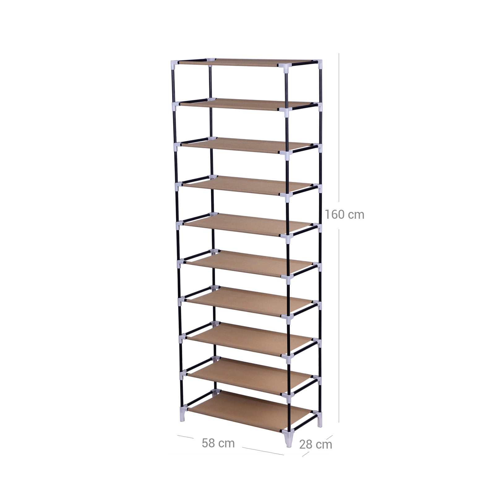 Schuhregal mit Abdeckung 58 cm Braun