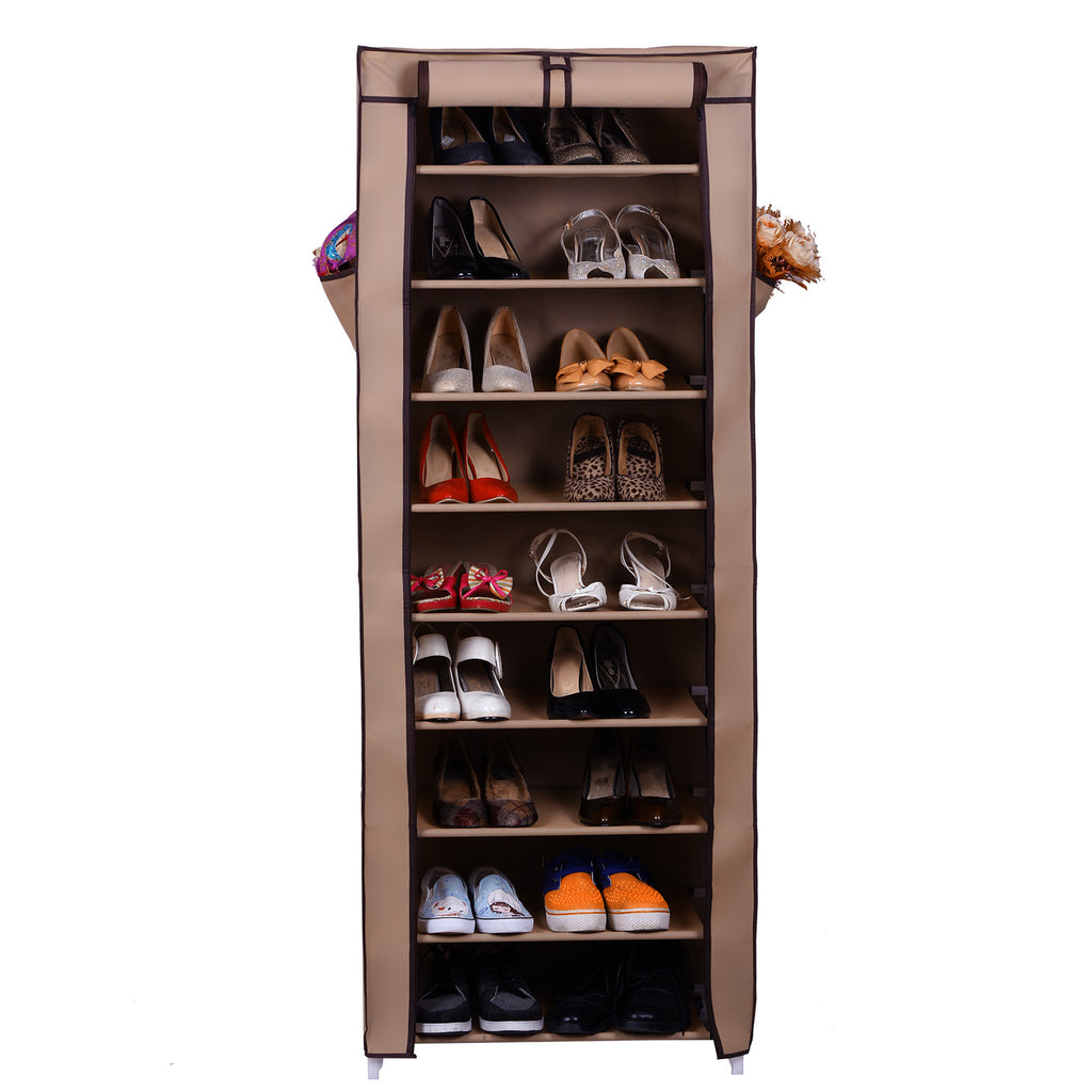 Schuhregal mit Abdeckung 58 cm Braun