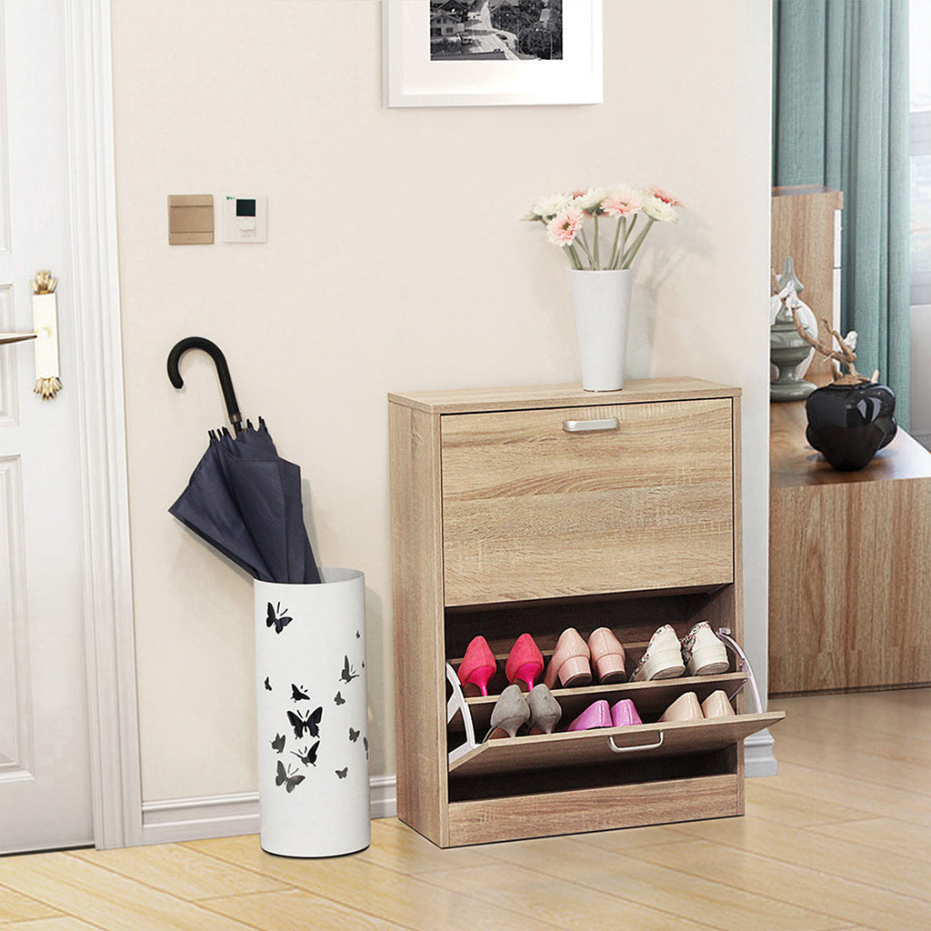 Schuhschrank 2 Klappen Holzoptik