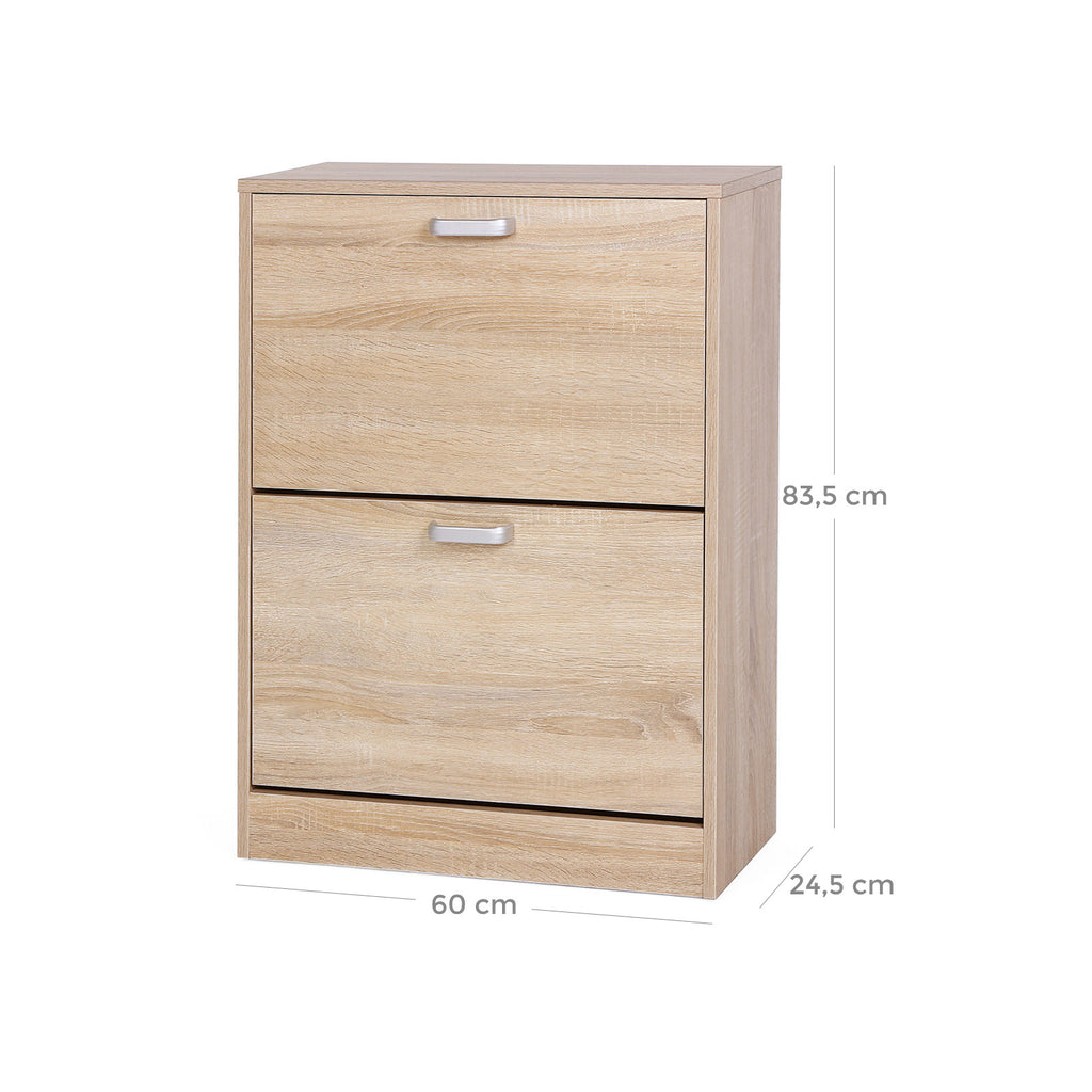 Schuhschrank 2 Klappen Holzoptik