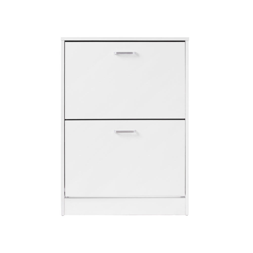Schuhschrank 2 Klappen Weiß