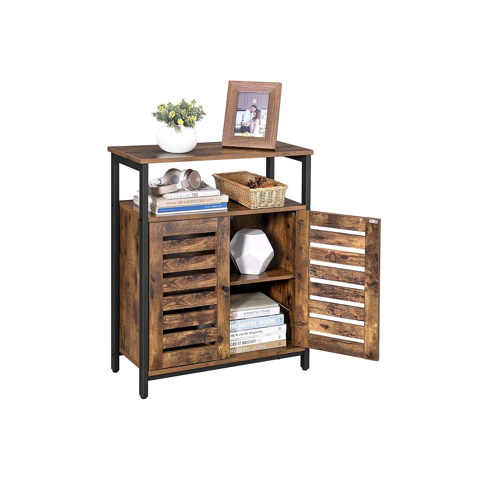 Sideboard mit Lamellentüren Industriestil