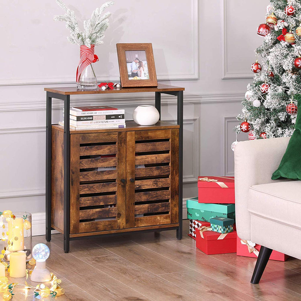 Sideboard mit Lamellentüren Industriestil