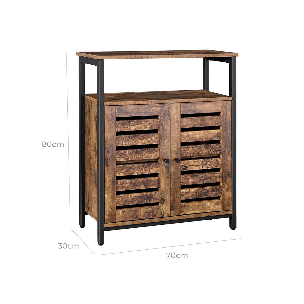 Sideboard mit Lamellentüren Industriestil