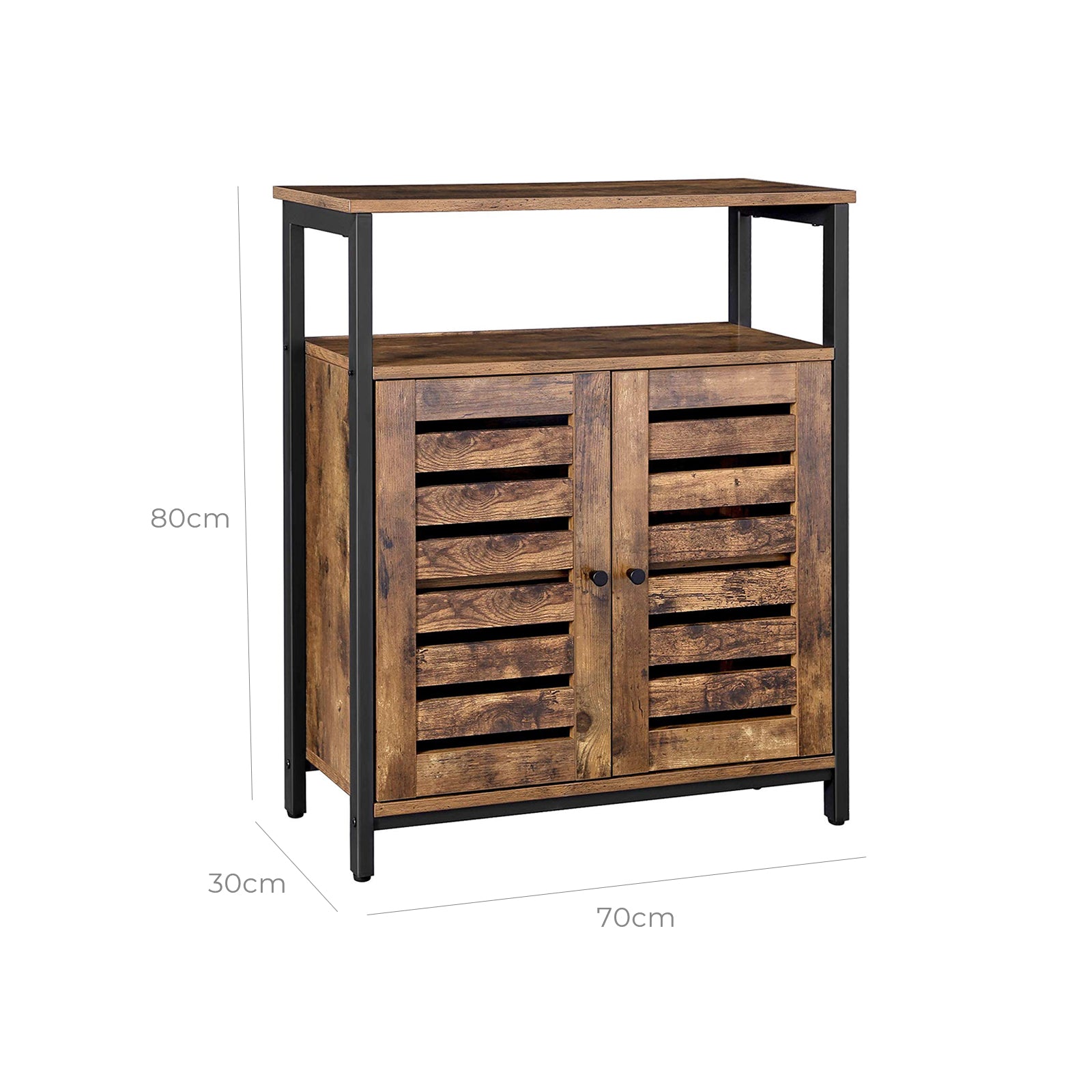 Sideboard mit Lamellentüren Industriestil