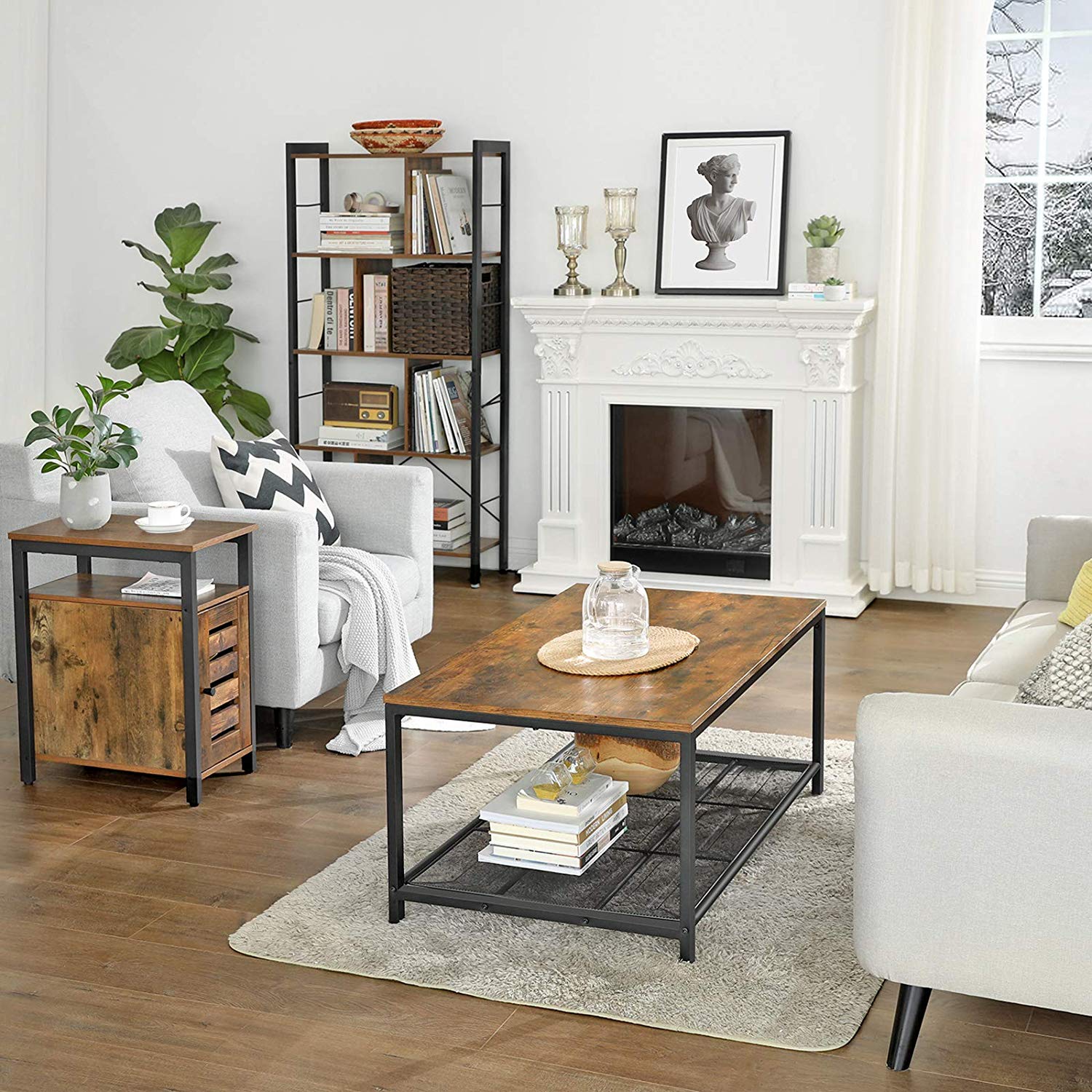 Beistelltisch mit Schrank Industrielook