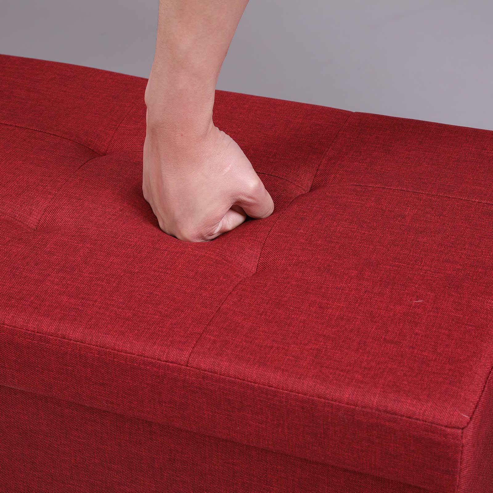 Sitzbank mit Stauraum rot
