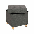 Sitzhocker mit Holzfüßen Dunkelgrau