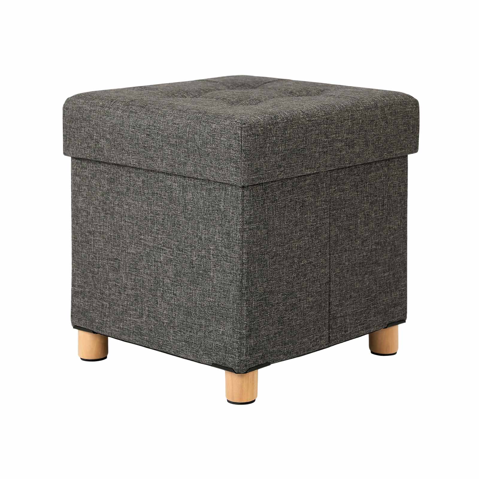 Sitzhocker mit Holzfüßen Dunkelgrau