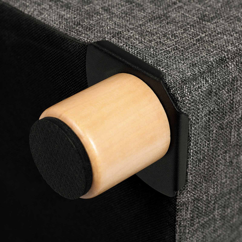 Sitzhocker mit Holzfüßen Dunkelgrau