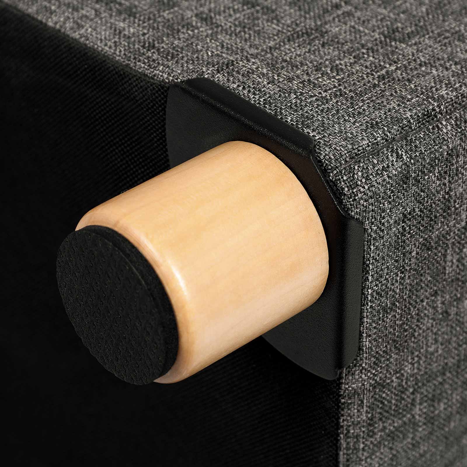 Sitzhocker mit Holzfüßen Dunkelgrau