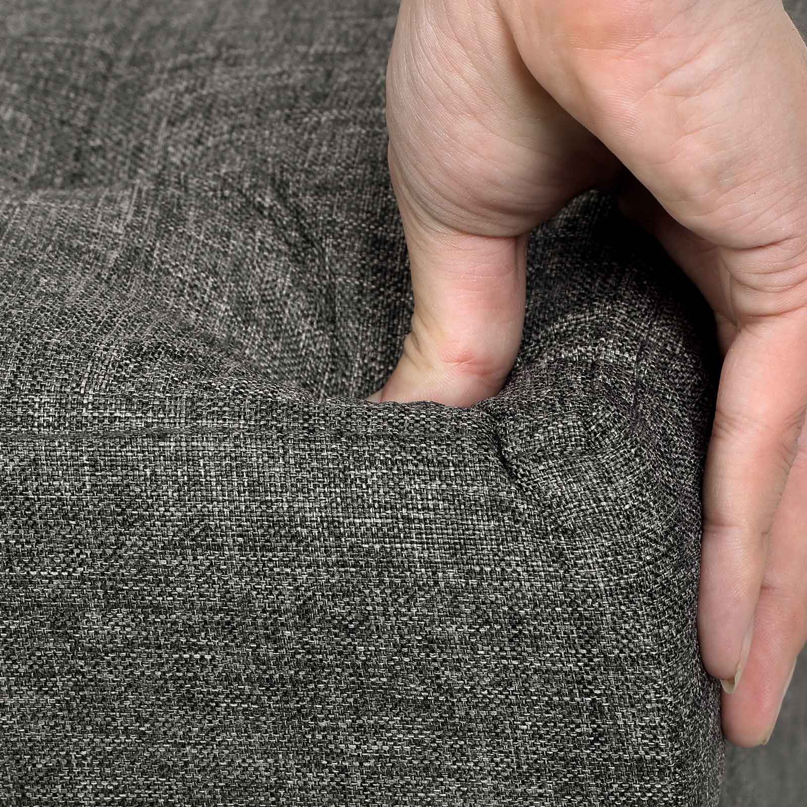 Sitzhocker mit Holzfüßen Dunkelgrau