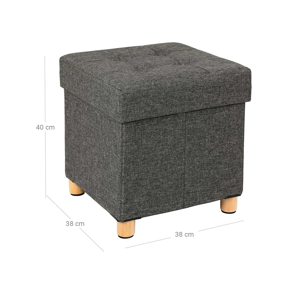 Sitzhocker mit Holzfüßen Dunkelgrau